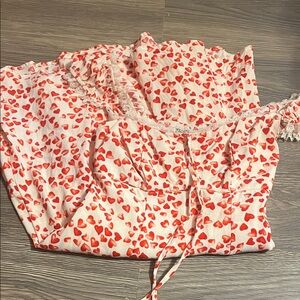 Wild Fable Red Heart Print Top